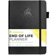 Clever Fox End of Life Planner – Guided Final Arrangements Organizer Notebook for Instructions, Beneficiary Info, Will Preparation, Last Wishes \u0026 Funeral Planning – Hardcover, A5 Size (Black)